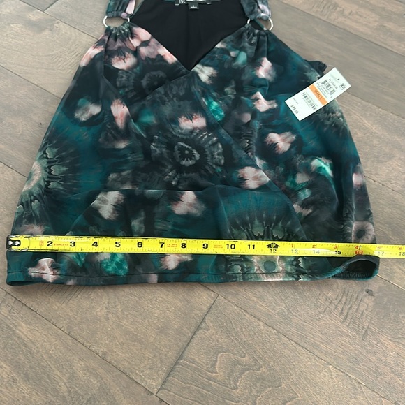 INC Sleevless Top with Silver accents size Small Green and Pink - Picture 5 of 6